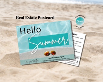 Real Estate Postcard, Real Estate Summer, Summer Postcard, Summer Real Estate, Realtor Marketing, Real Estate Farming, Summer Realtor