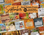 September Real Estate Posts, Real Estate Marketing, September Real Estate Social Media Templates, Real Estate Templates, Fall Real Estate