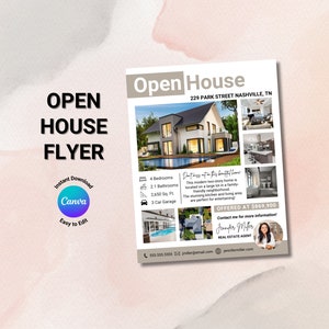 Open House Flyer, Open House Sign In Sheet, Real Estate Marketing, Real Estate Flyer Template, Real Estate Open House, Real Estate Sign In