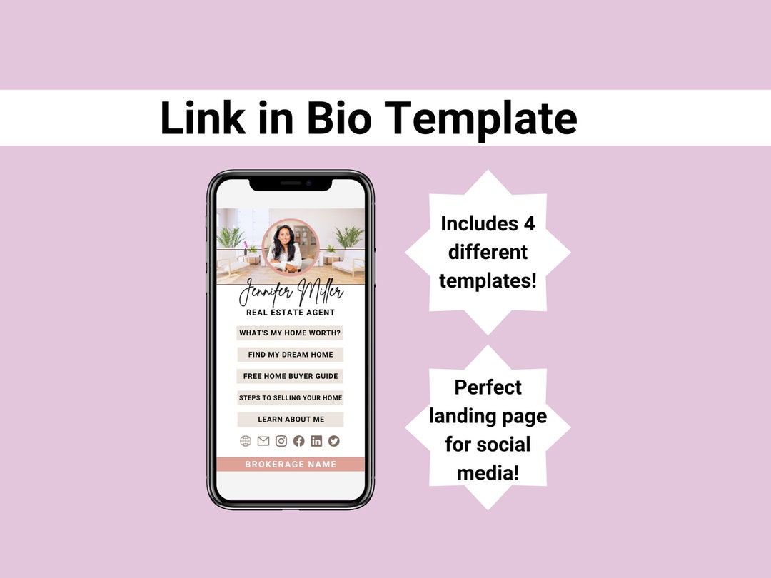 Link in Bio, Landing Page, Link in Bio Template, Real Estate Landing ...