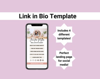 Link in Bio, Landing Page, Link in Bio Template, Real Estate Landing Page, Bio Link, Real Estate Template, Linktree, Linktree Template, Link