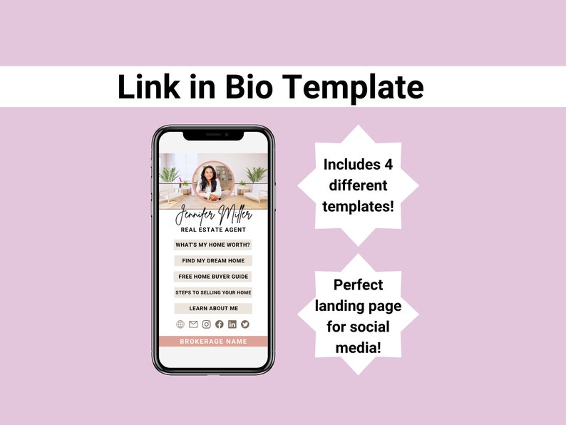 Link in Bio, Landing Page, Link in Bio Template, Real Estate Landing Page, Bio Link, Real Estate Template, Linktree, Linktree Template, Link