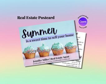 Real Estate Postcard, Real Estate Marketing, Summer Postcard, Summer Card, Realtor Marketing, Summer Real Estate, Real Estate Summer, Card