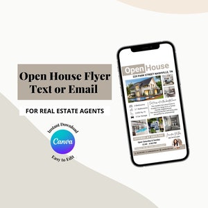 Open House, Real Estate Template, Real Estate Marketing, Just Listed, Open House Flyer, Real Estate Flyer, Real Estate Flyer Template, Canva