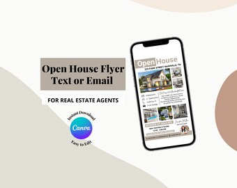 Open House, Real Estate Template, Real Estate Marketing, Just Listed, Open House Flyer, Real Estate Flyer, Real Estate Flyer Template, Canva