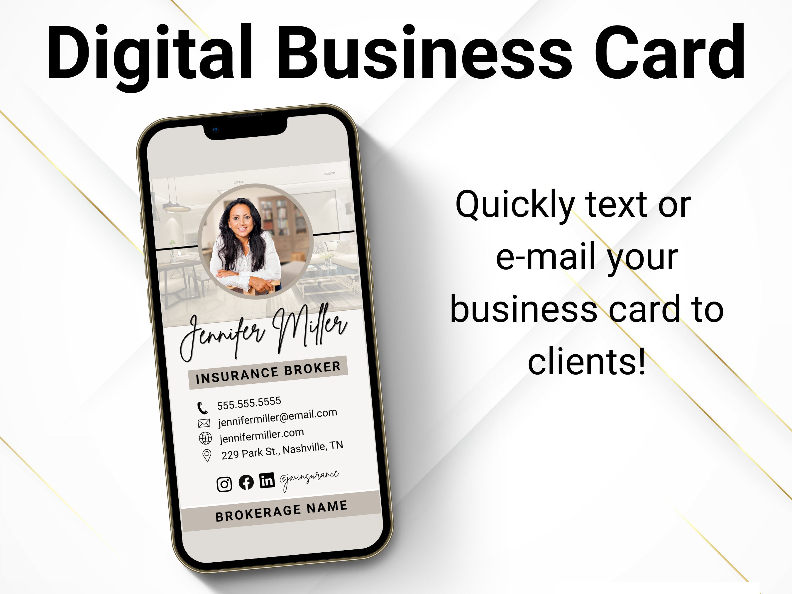 Digital Business Card, Insurance Agent Business Card, Insurance Agent,  Mortgage Broker, Life Insurance, Insurance Business Card, Insurance