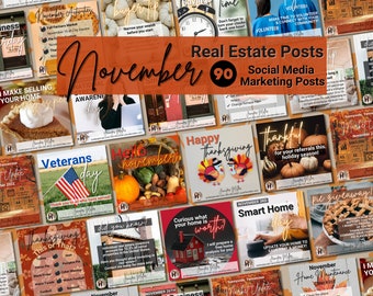November Real Estate Posts, Real Estate Marketing, Thanksgiving Real Estate, Real Estate November, Real Estate Social Media Posts, Fall Real