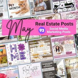 May Real Estate Social Media, Real Estate Marketing, Real Estate Templates, Real Estate May, Spring Real Estate, May Real Estate Posts