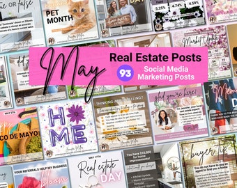 May Real Estate Social Media, Real Estate Marketing, Real Estate Templates, Real Estate May, Spring Real Estate, May Real Estate Posts