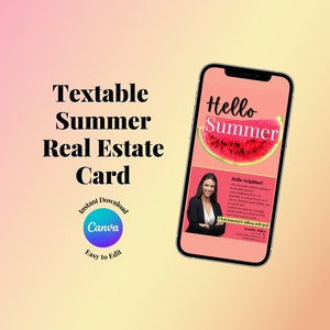 Real Estate Summer Card, Real Estate Marketing, Summer Real Estate, Real Estate Template, Real Estate Card, Real Estate Summer Postcard
