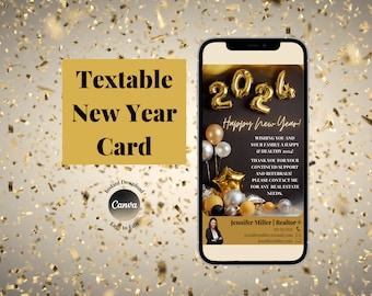 Real Estate New Years, Real Estate Marketing, Happy New Years Real Estate, 2024 Real Estate, Holiday Real Estate, Realtor Happy New Years