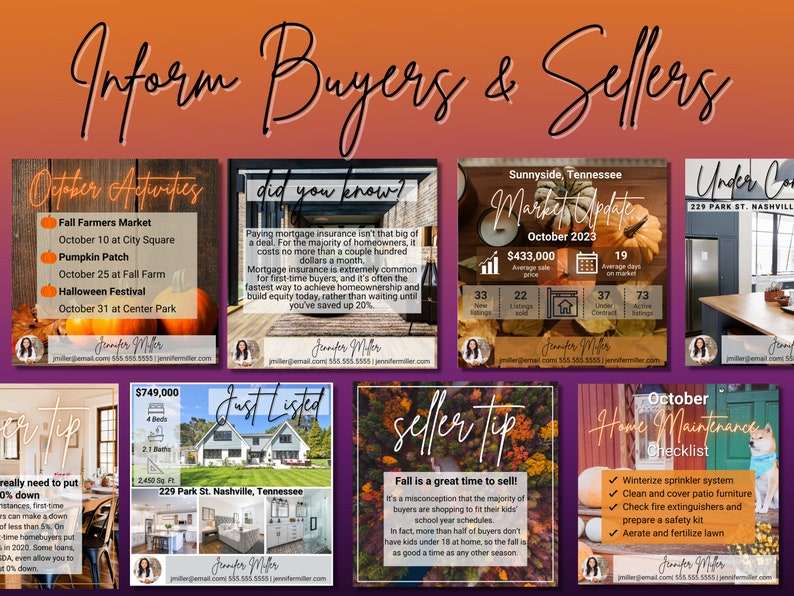 October Real Estate Posts, Real Estate Marketing, Fall Real Estate ...