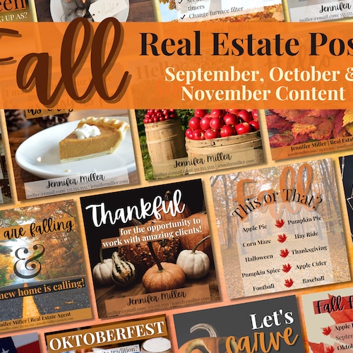 20 Fall Realtor Instagram Posts Real Estate Social Media - Etsy