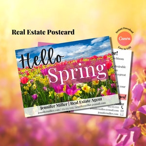 Immobilien Postkarte,Immobilienmarketing,Frühlingsimmobilie,Immobilienfrühling,Immobilienvorlage,Immobilienlandwirtschaft,Maklerkarte
