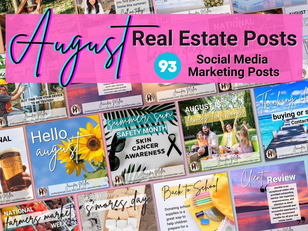 August Real Estate Social Media, Real Estate Marketing, Real Estate