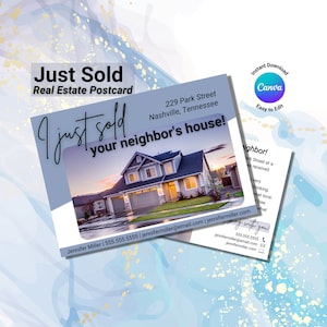 Just Sold Postcard, Real Estate, Just Listed Postcard, Just Sold Real Estate Postcard, Real Estate Marketing, Agent Postcard, Template