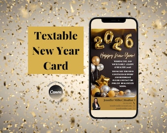 2026 Real Estate New Years, New Years Social Media, Happy New Years Real Estate, 2026 Real Estate, Holiday Realtor, Realtor Happy New Year