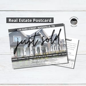 Carte postale immobilière, Carte postale juste vendue, Juste vendue, Marketing immobilier, Carte postale vendue, Juste répertoriée, Modèle immobilier, Agriculture