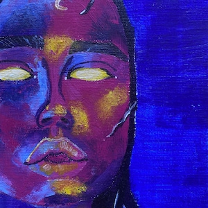 Colorful Portrait Painting / Abstract Colorful Woman Wall Art / Original Acrylic Painting / Modern Expressionist Canvas Art