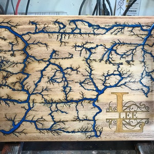 Personalized Fractal Burned Charcuterie Board