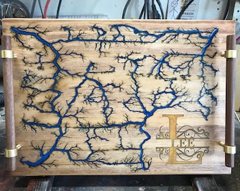 Gepersonaliseerde Fractal Burned Charcuterie Board