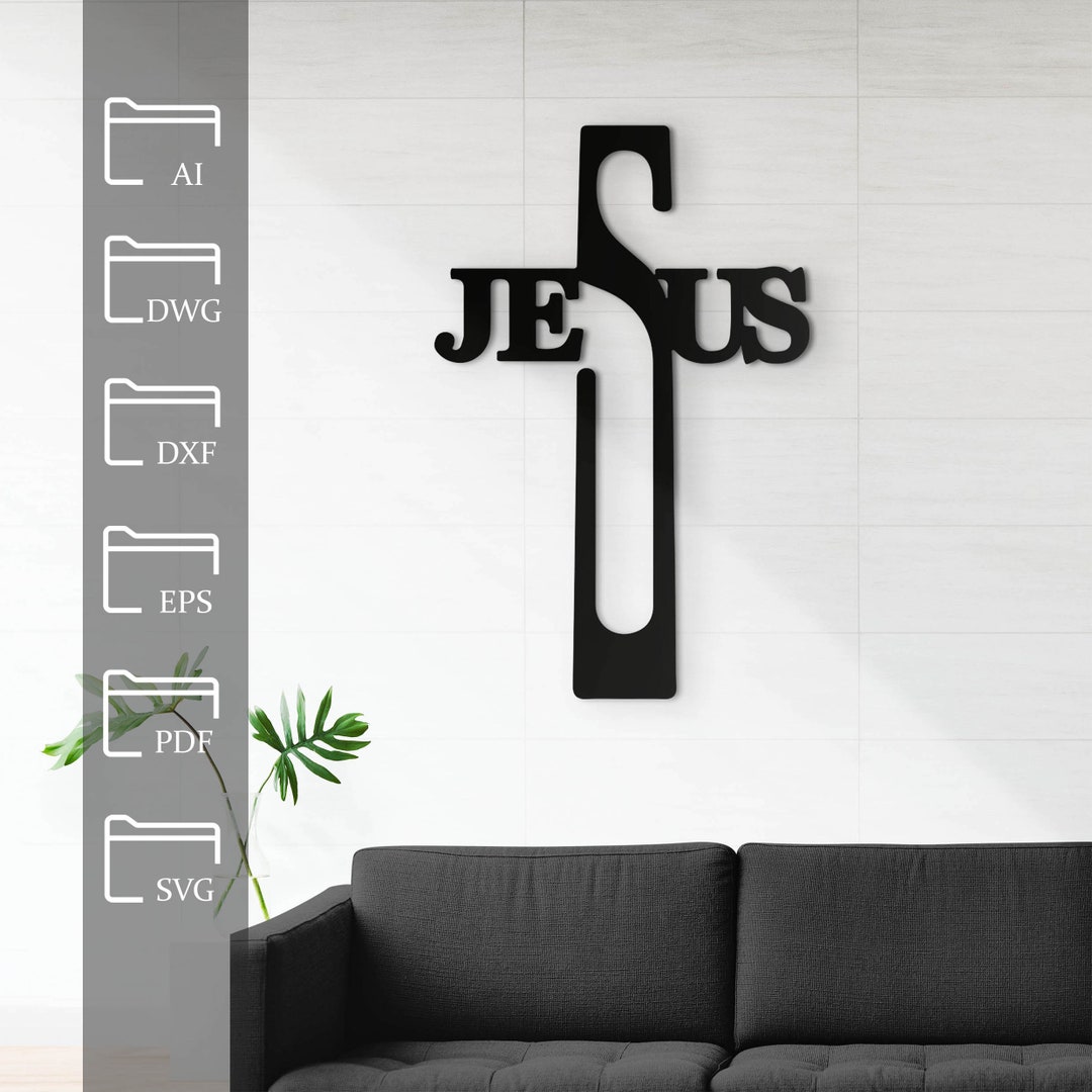 Jesus Cross Digital File - Single Layer Laser Cut Files, DXF, SVG, CNC ...