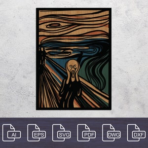 Scream - 5 Layer Laser Cut Files, Multilayer SVG DXF for CNC, Cricut, Glowforge, Personalized Home Decor, Wall Art, Instant Download