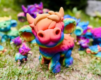 Rainbow Highland Cow