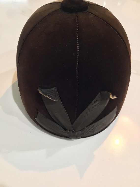 Vintage Childs Brown Velvet Riding Helmet - image 3