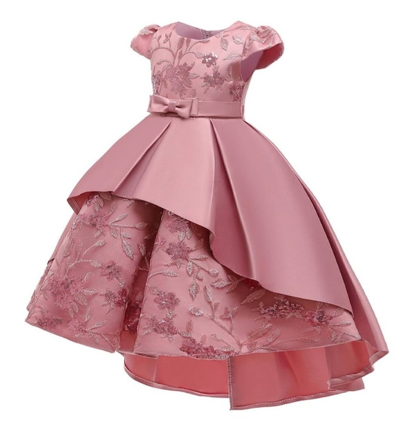 Girls Floral Party Dress Red (4-9 Years) – Happykidz Ireland