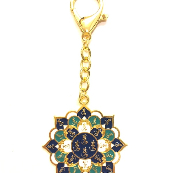 2024 Feng Shui 28 Hums Lotus Mandala Amulet Keychain