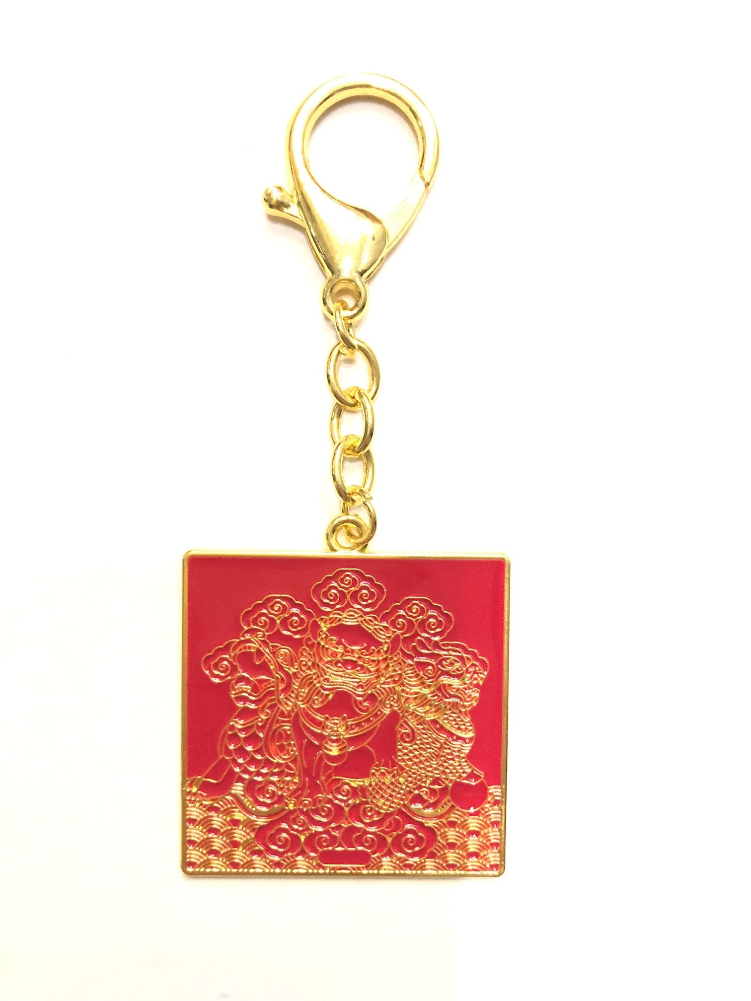 Sleutel hanger 3 Celestial Guardians w/Ksiddigarbha implement amulet – Cosmic Green Dragon