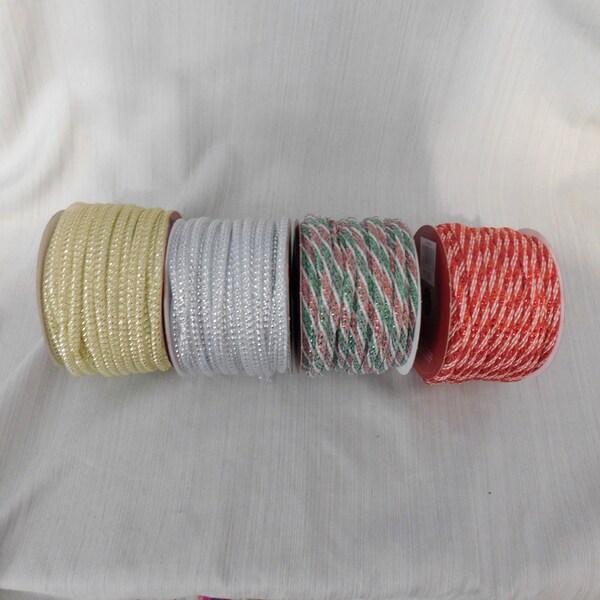 Decorative Metallic Deco Flex Mesh Tubing - Wreath supplies, Centerpiece, Crafts, Etc. Each spool 30 feet.