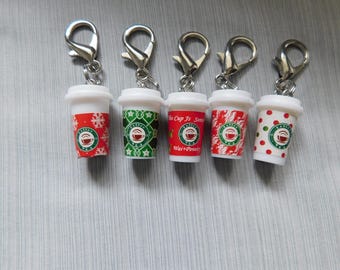 Coffee Cups - Latte - Clip on Charms.