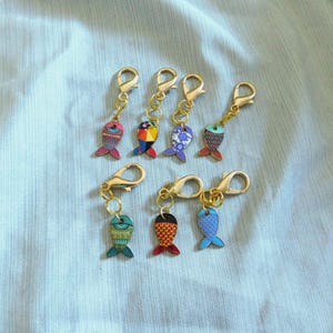 Colorful Fish Dangle Charm, Clip on Charm, Purse, Bag, Wallet and more!!
