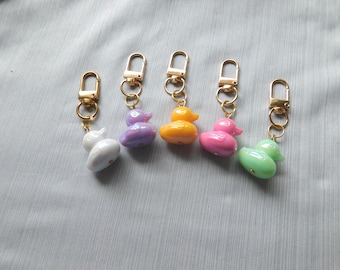 Colorful Ducks Clip on Charm. 5 colors. Ideal for bag, keychain, backpack and more!!