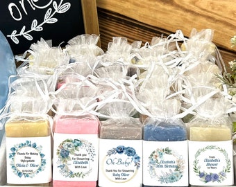 Blue Roses Floral Personalized Soap Favors Bridal Wedding Baby Shower Prizes Guest Thank You Gifts Greenery From my Shower to yours