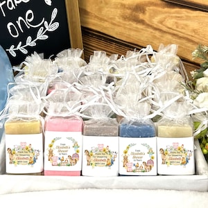 Farm Animals Personalized Soap Favors Baby Shower Vegan Bridal Wedding Shower prizes Wrapped Labeled Thank you gifts Handmade