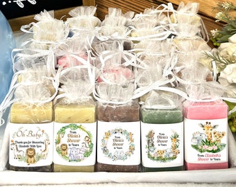Safari jungle Animals Personalized Soap Favors Baby Shower prizes Bridal Wedding Thank you gifts Handmade From My Shower to Yours Oh Baby