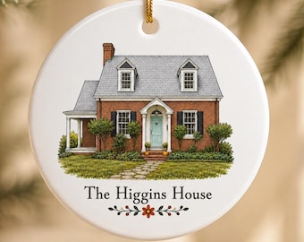 Custom House Portrait Ornament Personalized Home Christmas Ornaments Housewarming Gift Ideas New House Keepsake Gifts Wedding Present