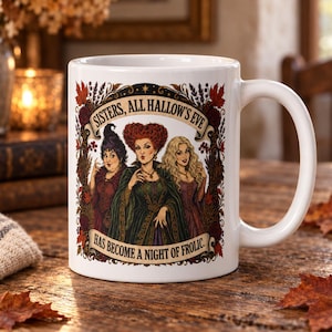 Halloween Keramisk Mugg Sanderson Sisters Muggar Roliga Citat Spöklika Juldekorationer Häxkonstverk Skämtpresenter 90-talet Retro Muggar Höst Höst Kaffemugg