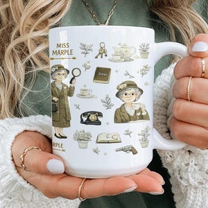 Miss Marple Keramisk Mugg Agatha Christie Kaffemuggar Skandinavisk Konst Muggar Mordmysterium Presentidéer Detektivkonstverk Tekopp Ledtrådar