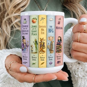 Children's Classic Book Collection Ceramic Mug Kids Book Stack Artwork Reading Mugs Teacher Appreciation Gift Ideas Kids Birthday Present