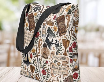 As You Wish draagtas met avontuurlijk verhaal, geïllustreerde draagtassen, boekentassen, cadeau-ideeën voor boekenliefhebbers, prinsessenkunst, reistas, lezerscadeau, verjaardagscadeau.