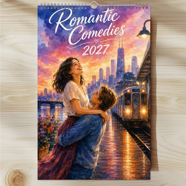 Classic Romantic Stories 2027 Calendar Watercolor and Acrylic Painting Style Art Printed Wall Calendars Christmas Gift Ideas 90s Home Decor