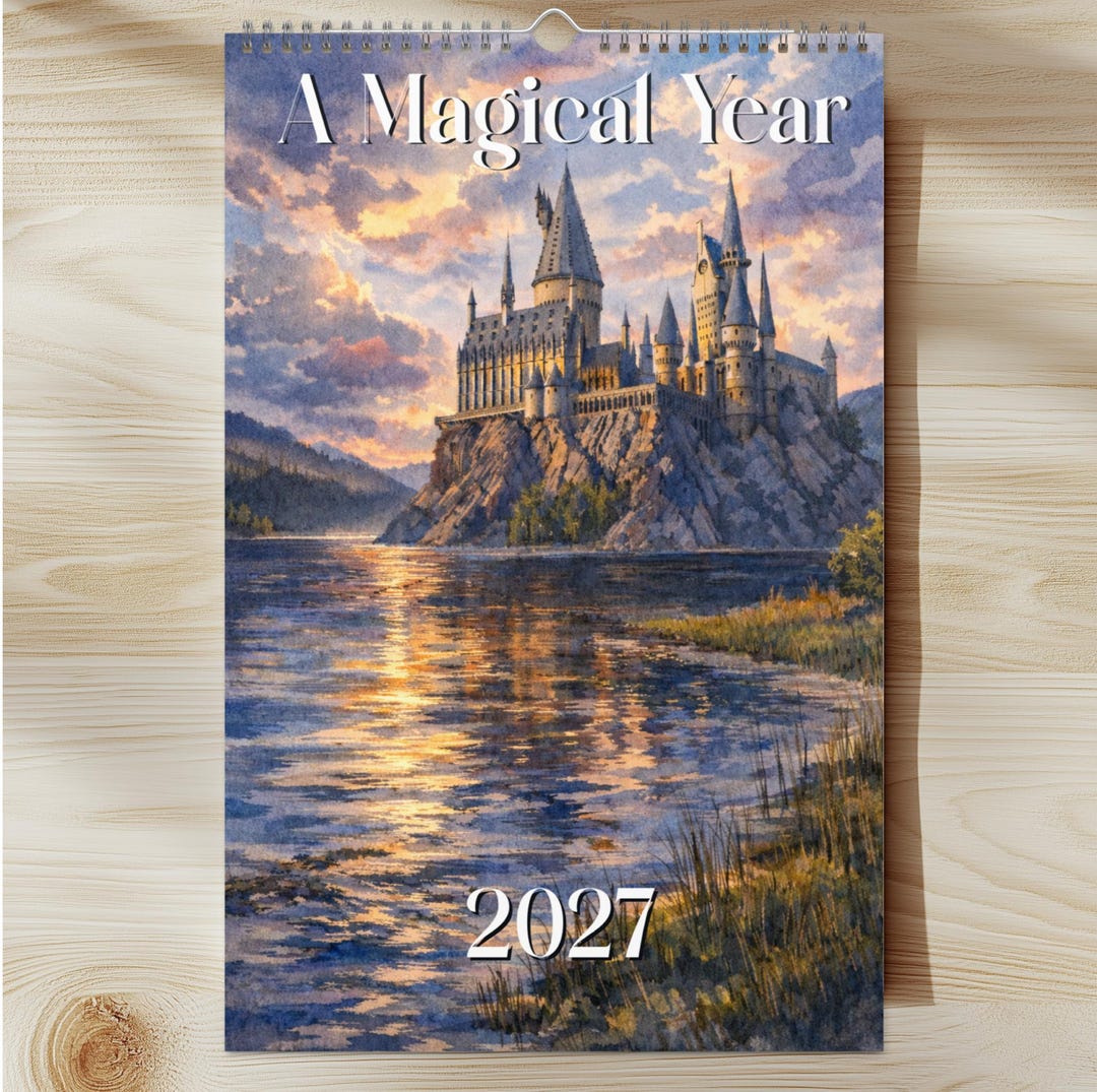 Magic Block Calendar Wizarding World 2027 Calendar Fantasy Book Art Magical Year Wall ...