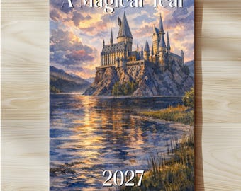 Wizarding World 2027 Calendar Fantasy Book Art Magical Year Wall Calendars School of Witchcraft and Wizardry Decor Magic Watercolor Painting