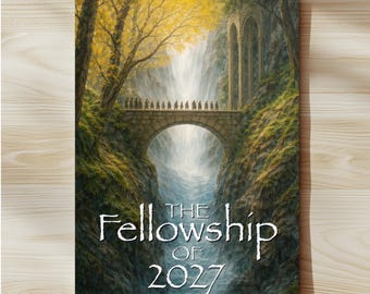 The Fellowship of 2027 Calendar Book Watercolor Paintings Art Printed Calendars Wizard and Elves Artwork Fantasy Wall Decor Gift Ideas