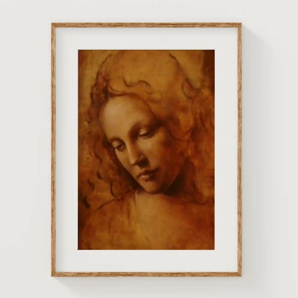 Impressão artística "Ever After" - Retrato de Danielle - Restauração de Obra de Arte - Pintura de Leonardo - Decoração Romântica para Parede de Galeria - Conto de Fadas