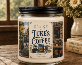 Luke's Coffee Soy Candle Stars Hollow Scented and Unscented Non-Toxic Candles Cottage Decor Cottagecore Gift Ideas Nostalgic Small Town